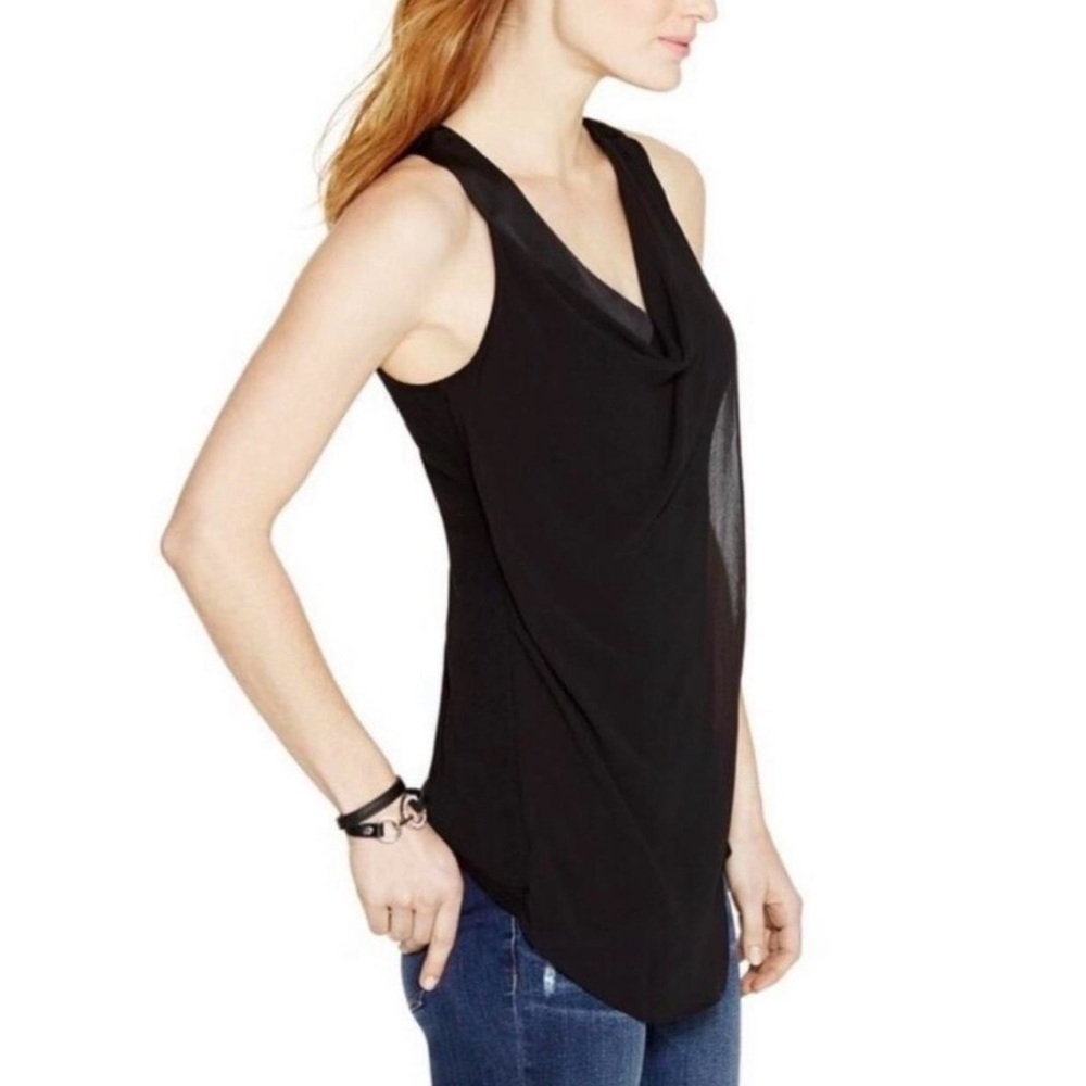 White House Black Market Black Draped V-Neck Halter Cami - Picture 2 of 6